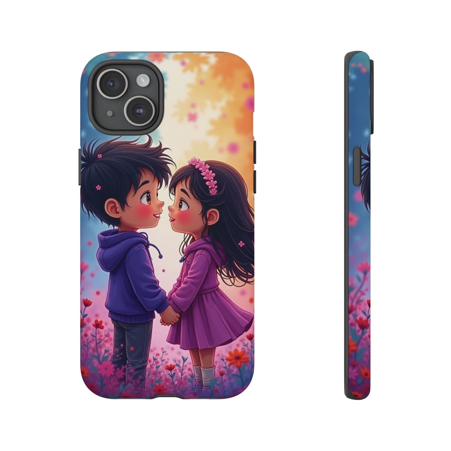 Cute Couple Phone Case - Tough Cases with Romantic Design for Kids and Teens