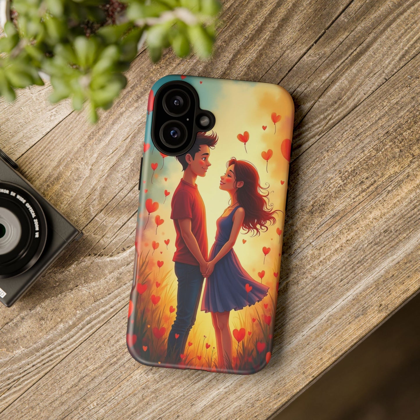 Romantic Phone Case with Heart Design for Couples