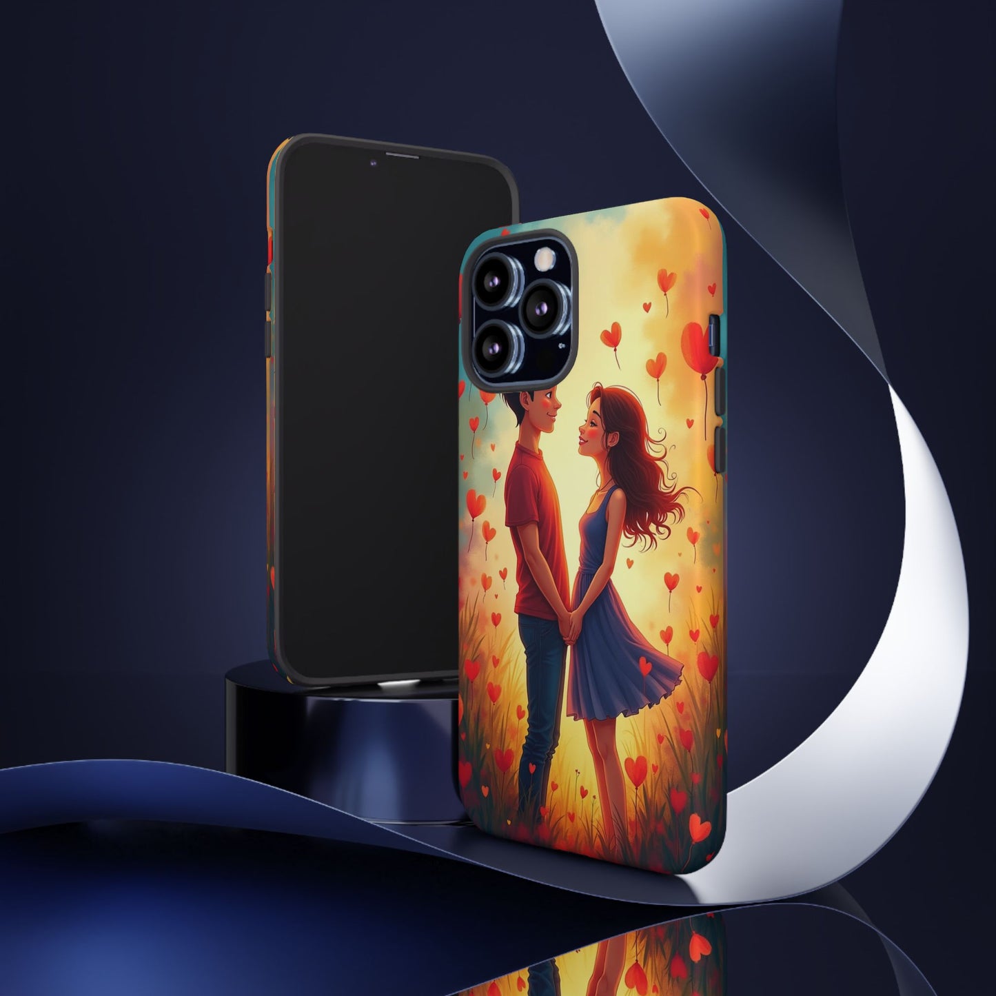 Romantic Phone Case with Heart Design for Couples
