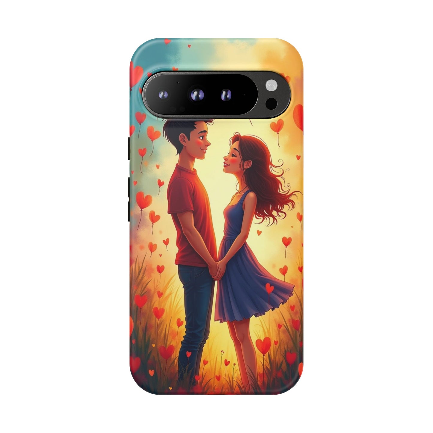 Romantic Phone Case with Heart Design for Couples