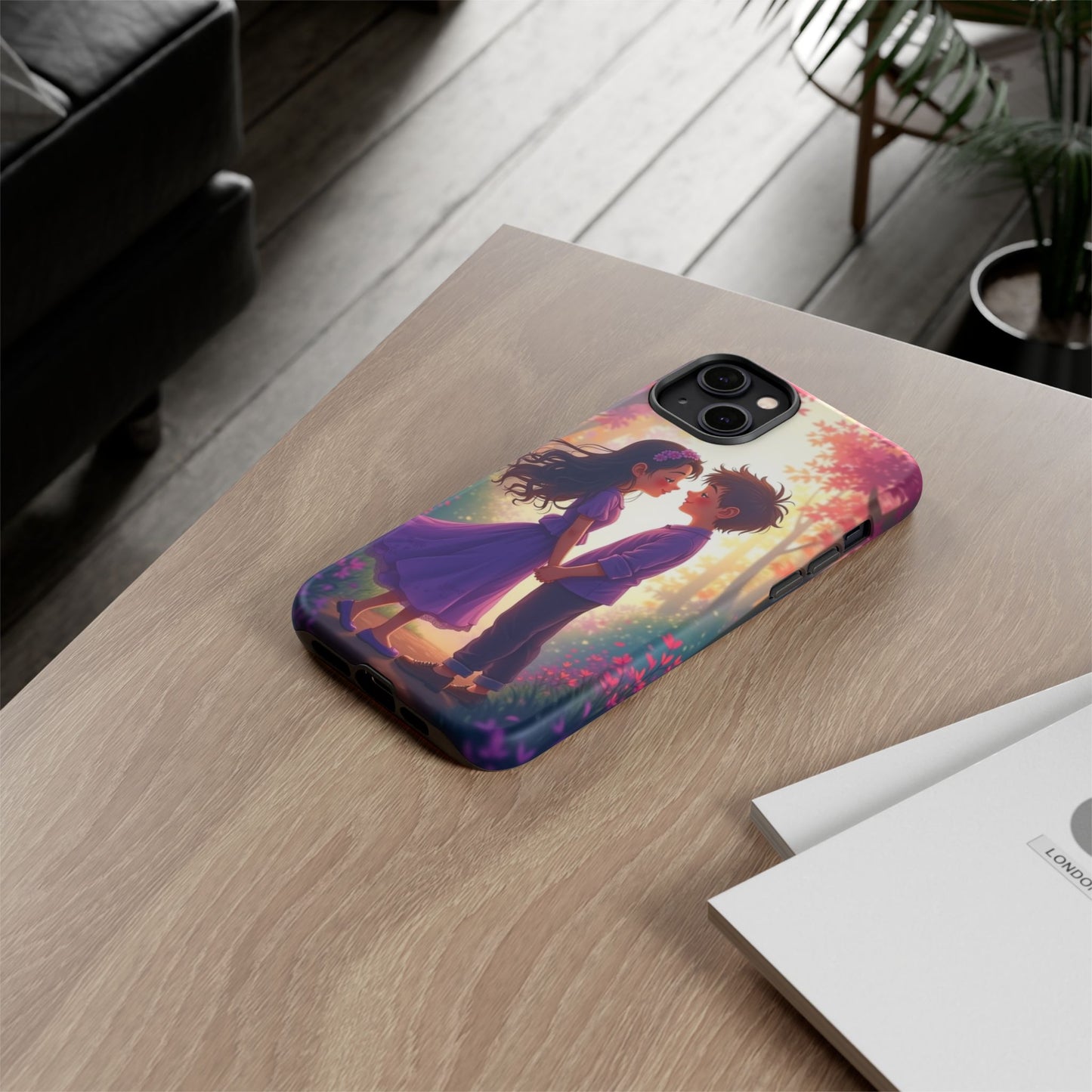 Romantic Phone Case - Cute Couple in Nature Design