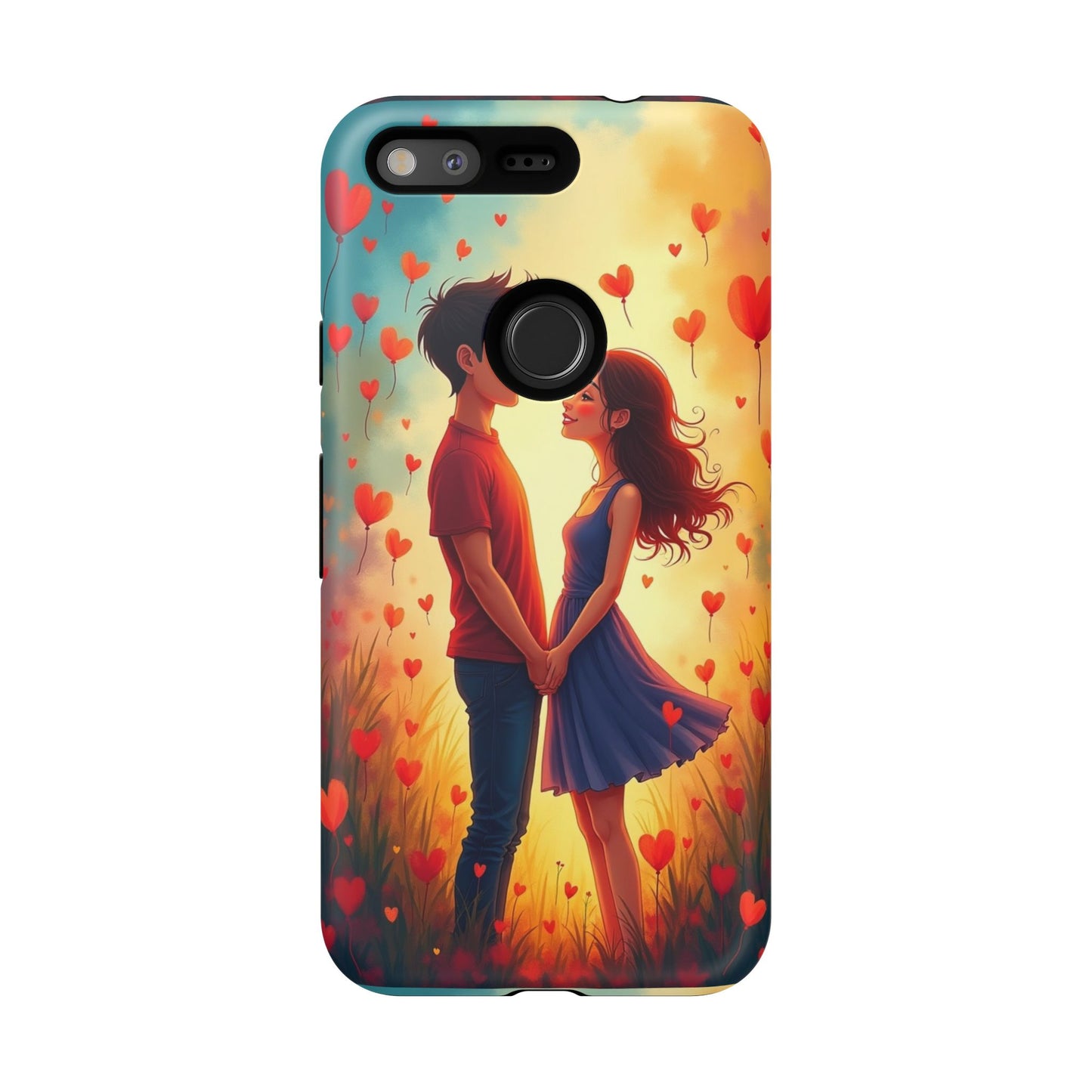 Romantic Phone Case with Heart Design for Couples