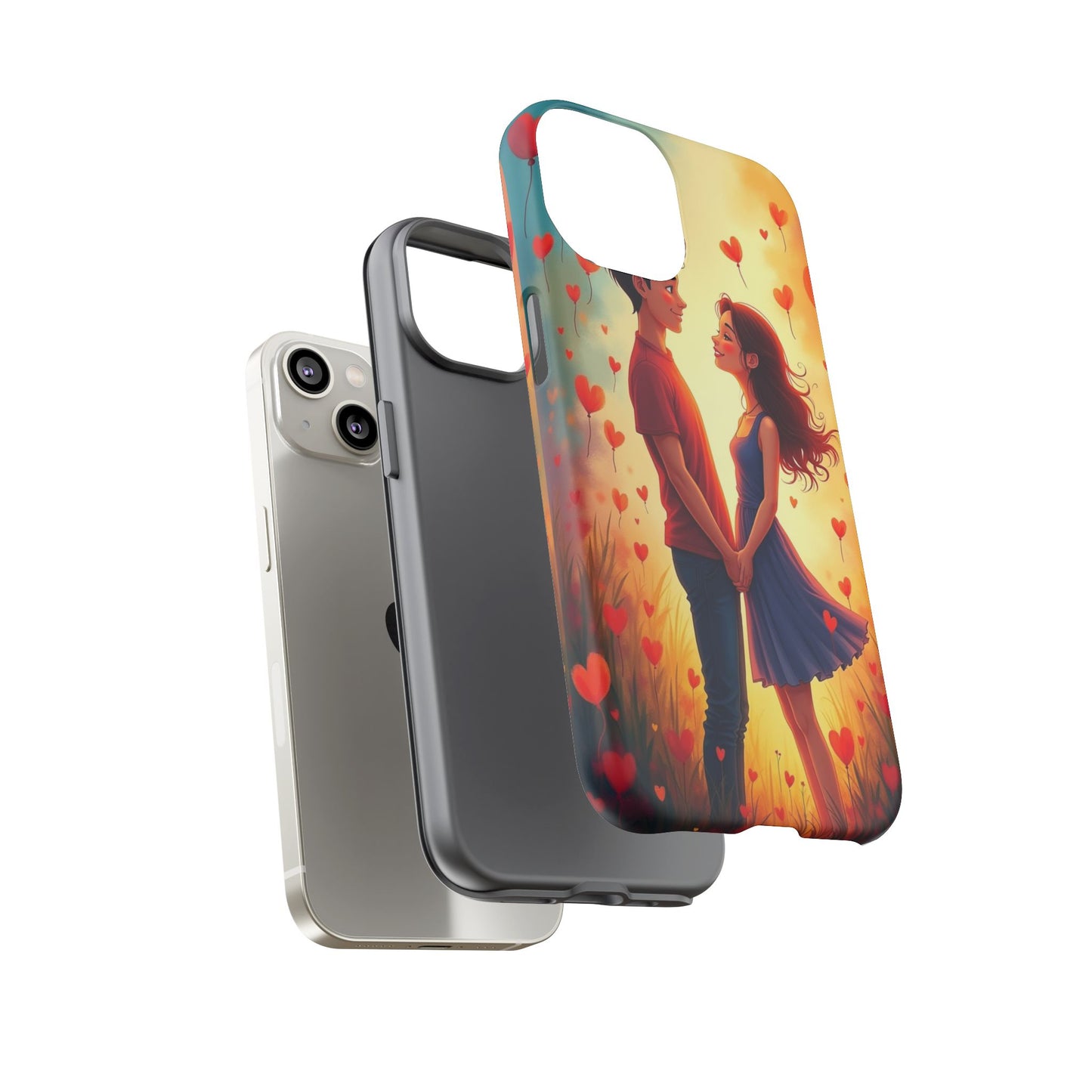 Romantic Phone Case with Heart Design for Couples