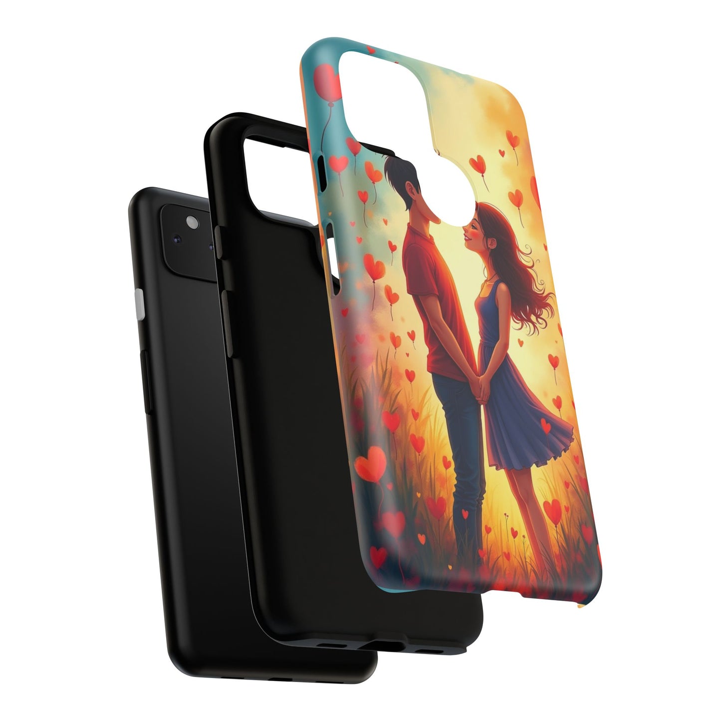 Romantic Phone Case with Heart Design for Couples