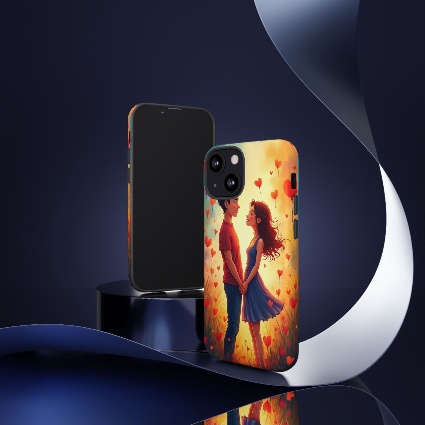 Romantic Phone Case with Heart Design for Couples
