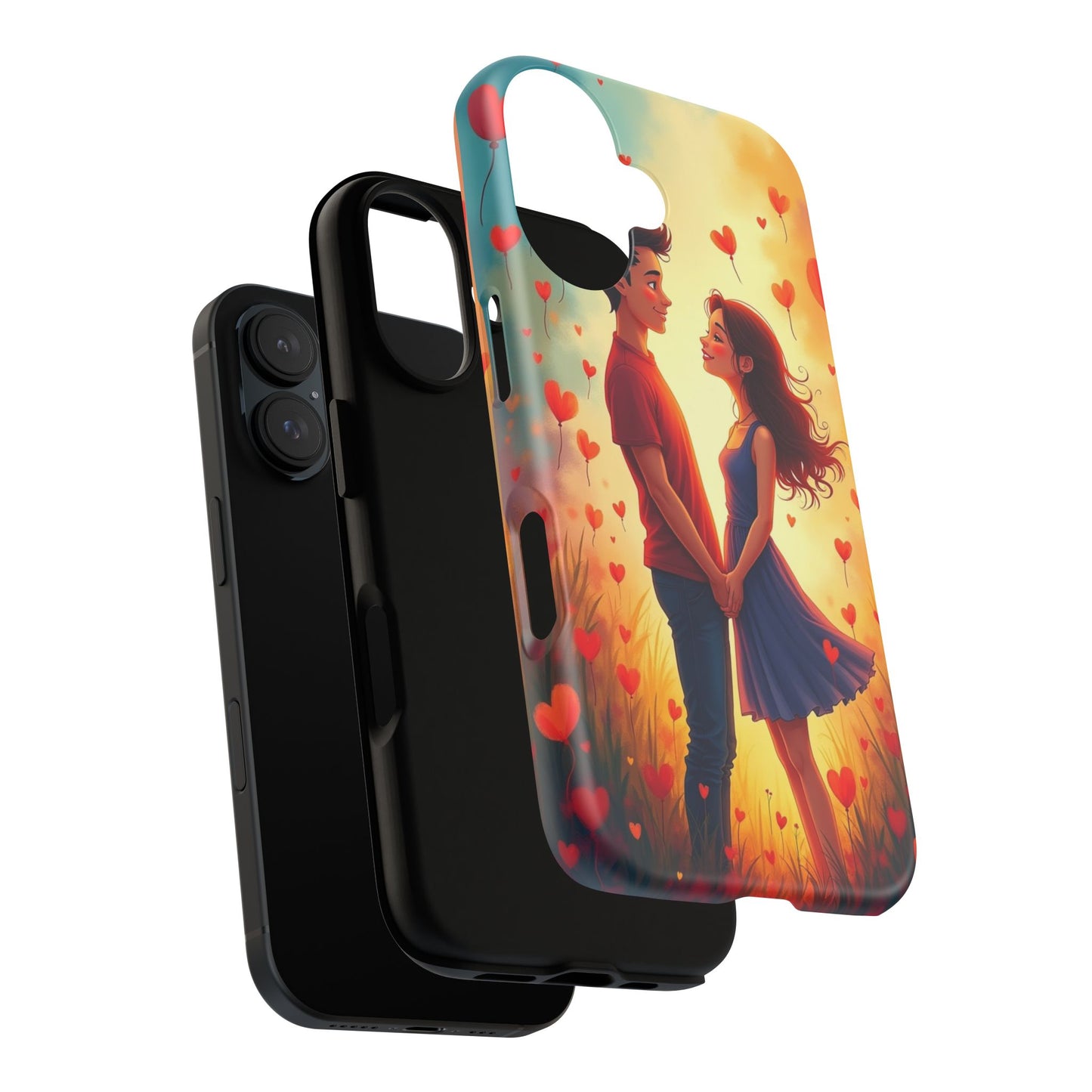 Romantic Phone Case with Heart Design for Couples