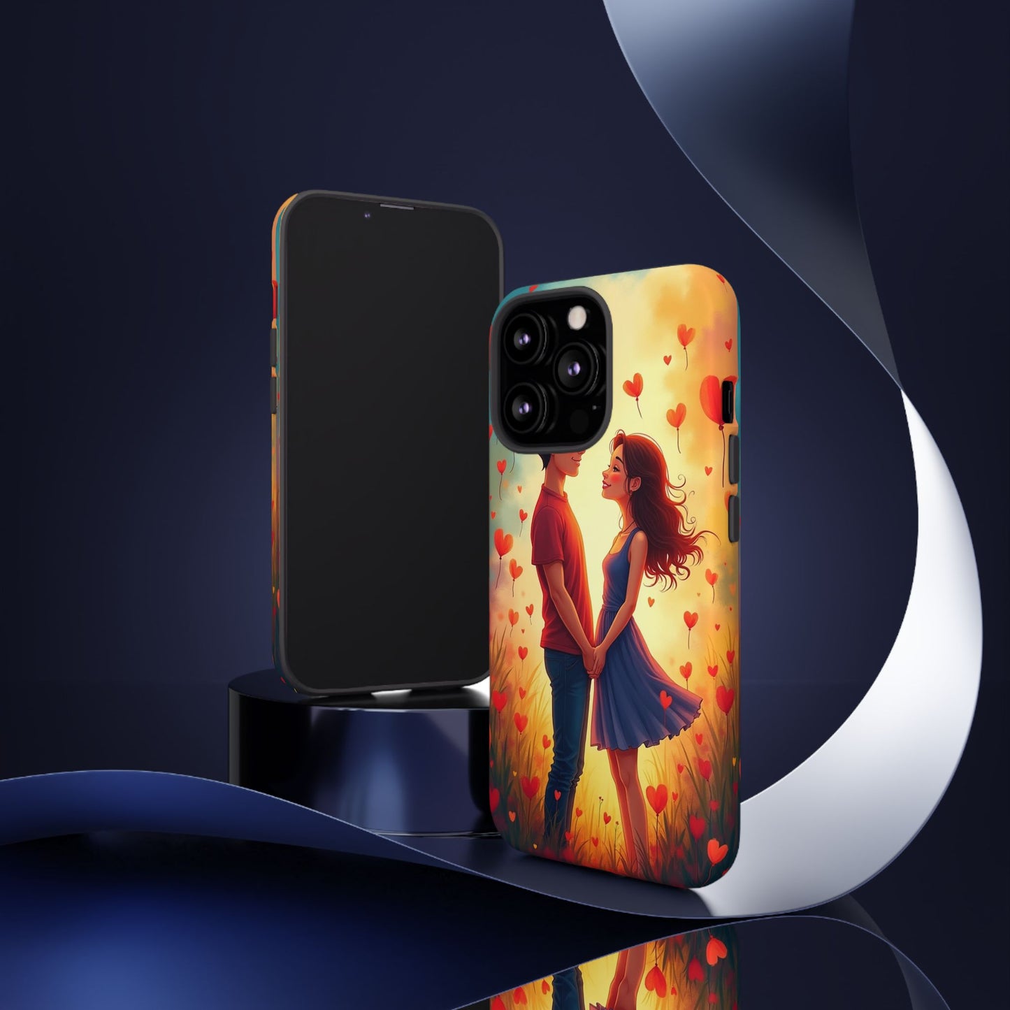 Romantic Phone Case with Heart Design for Couples