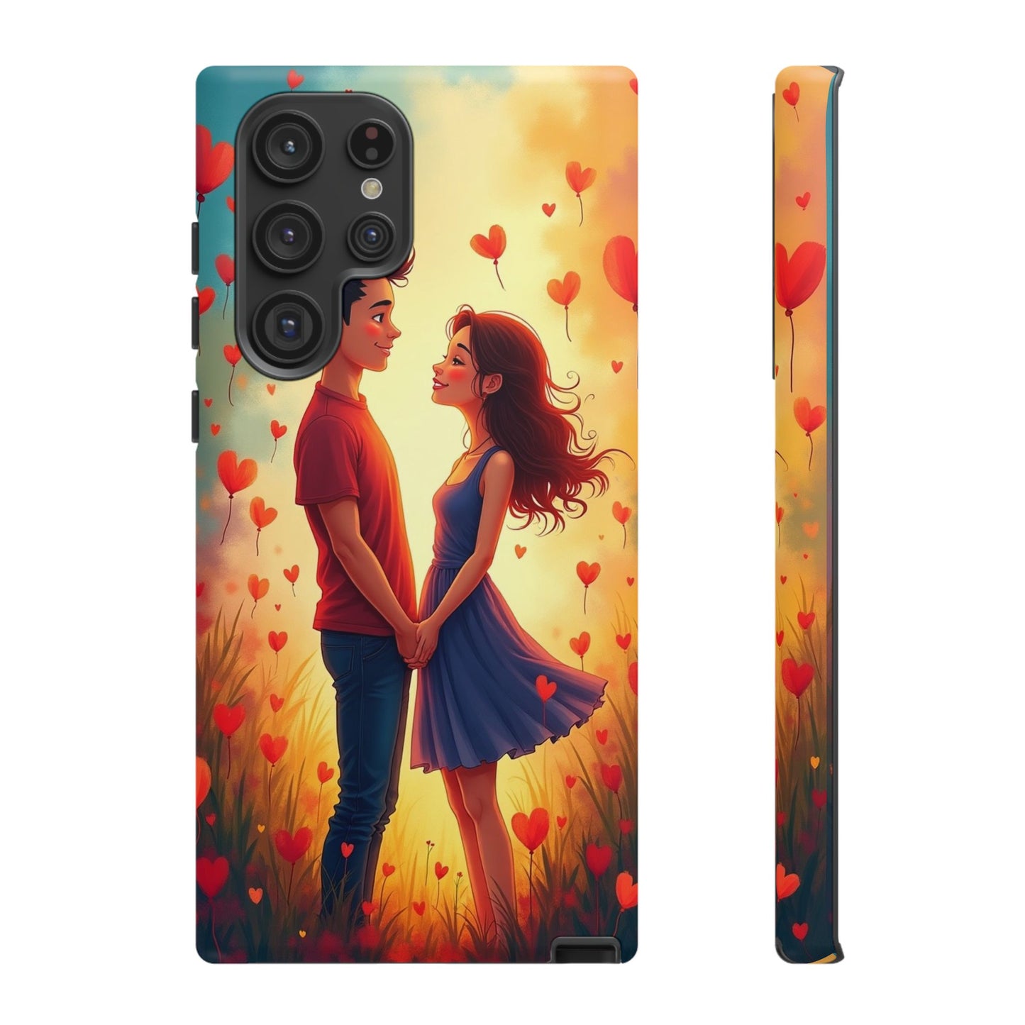 Romantic Phone Case with Heart Design for Couples