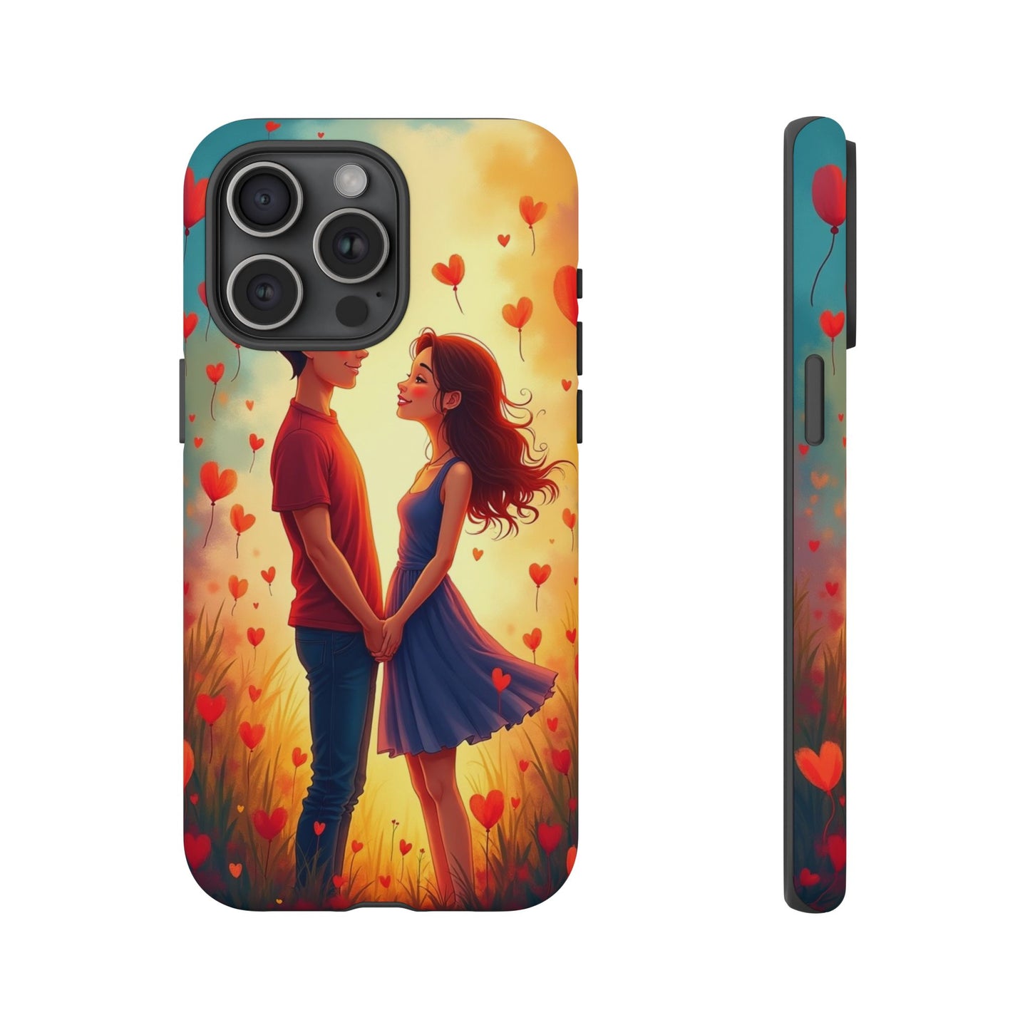 Romantic Phone Case with Heart Design for Couples