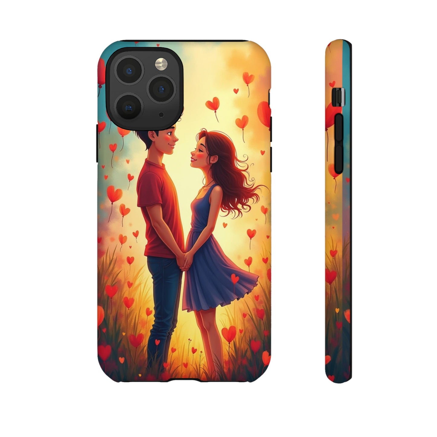 Romantic Phone Case with Heart Design for Couples