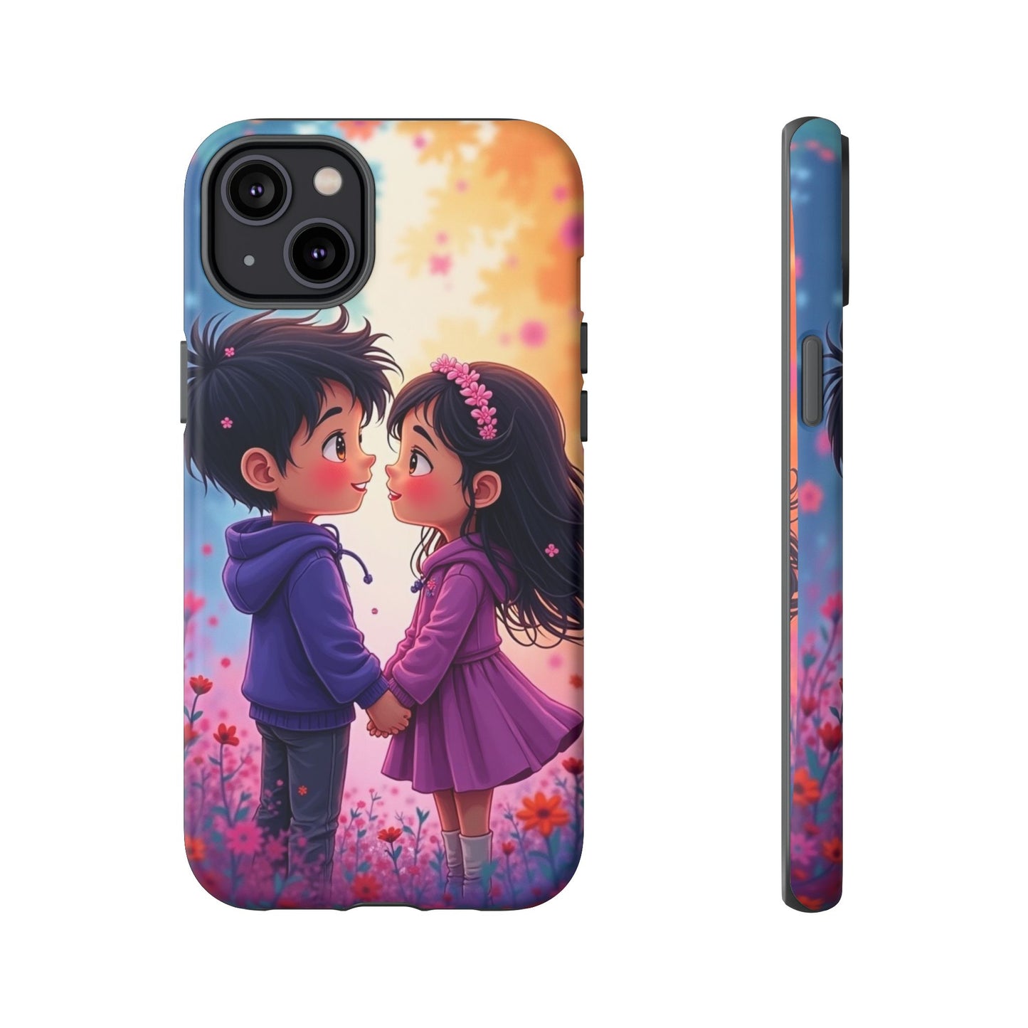 Cute Couple Phone Case - Tough Cases with Romantic Design for Kids and Teens