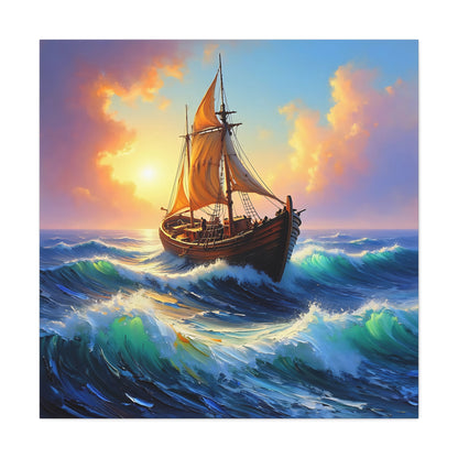 Nautical Canvas Wall Art, Seascape Decor, Sailing Ship Print, Ocean Home Decor, Coastal Living, Maritime Artwork, Gift for Sailors