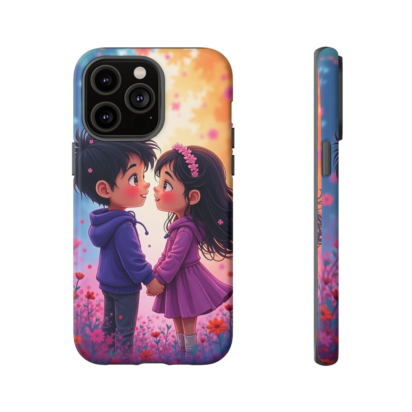 Cute Couple Phone Case - Tough Cases with Romantic Design for Kids and Teens