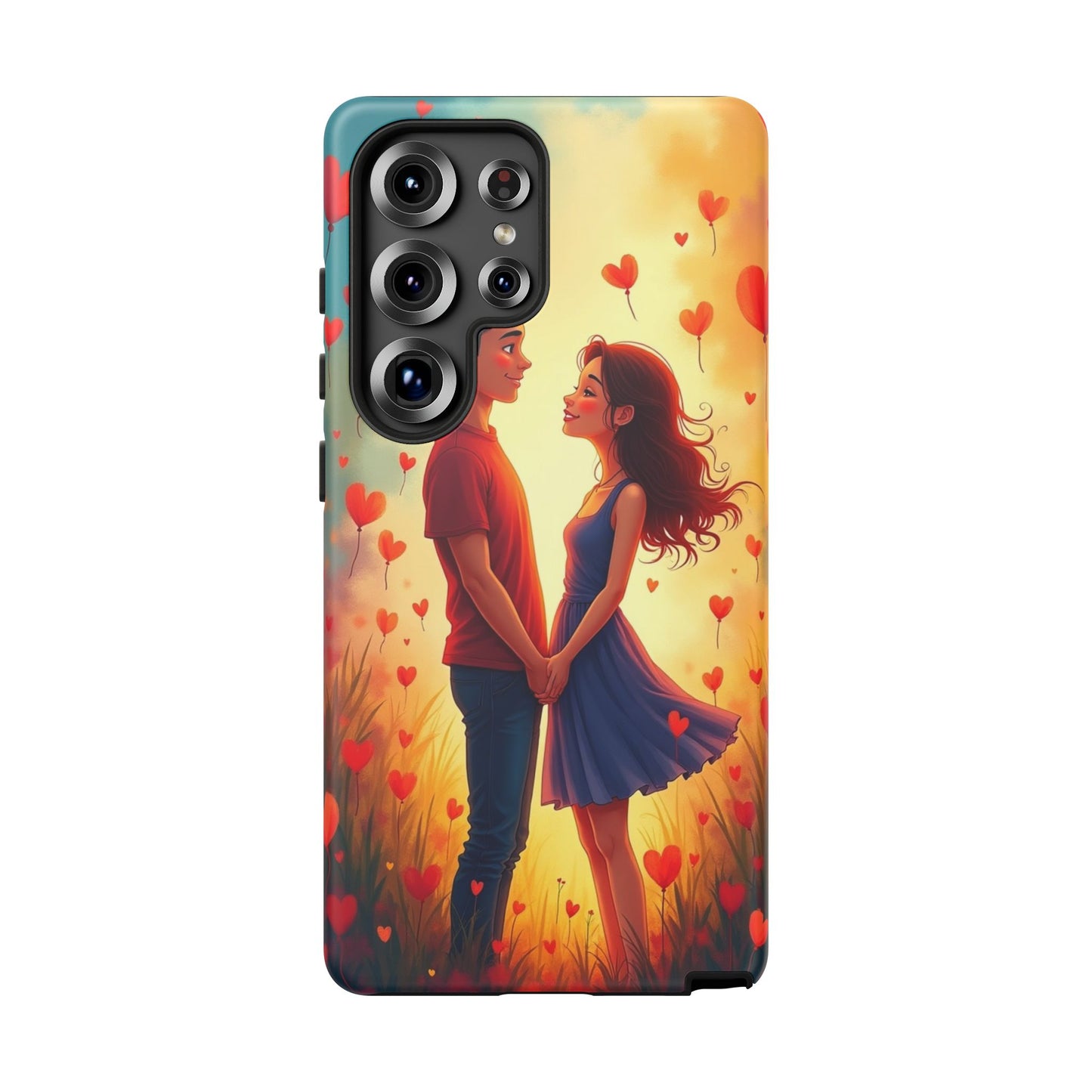 Romantic Phone Case with Heart Design for Couples