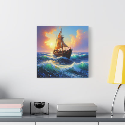 Nautical Canvas Wall Art, Seascape Decor, Sailing Ship Print, Ocean Home Decor, Coastal Living, Maritime Artwork, Gift for Sailors