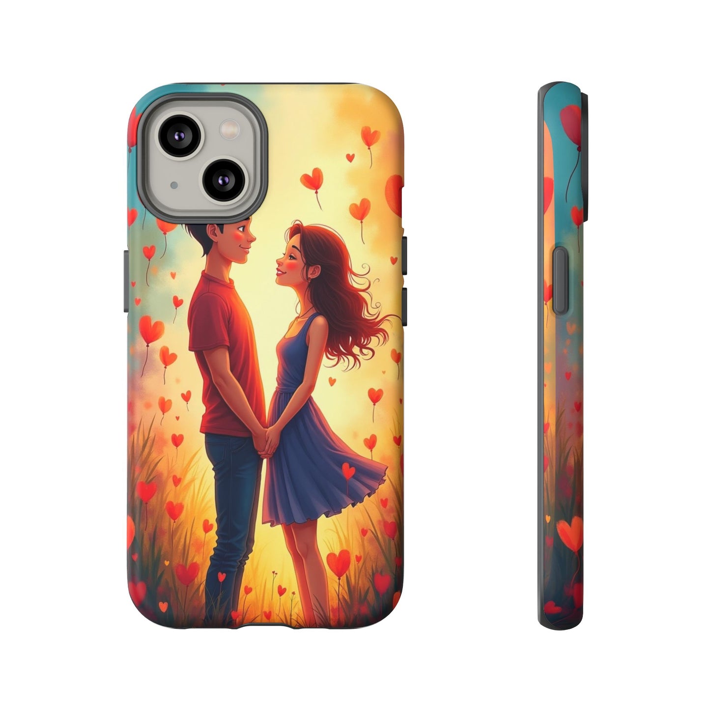 Romantic Phone Case with Heart Design for Couples