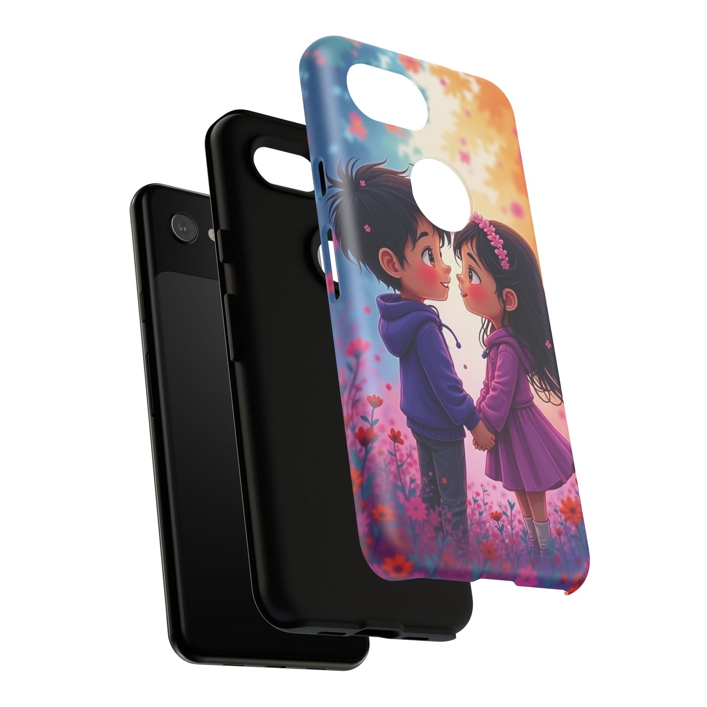 Cute Couple Phone Case - Tough Cases with Romantic Design for Kids and Teens