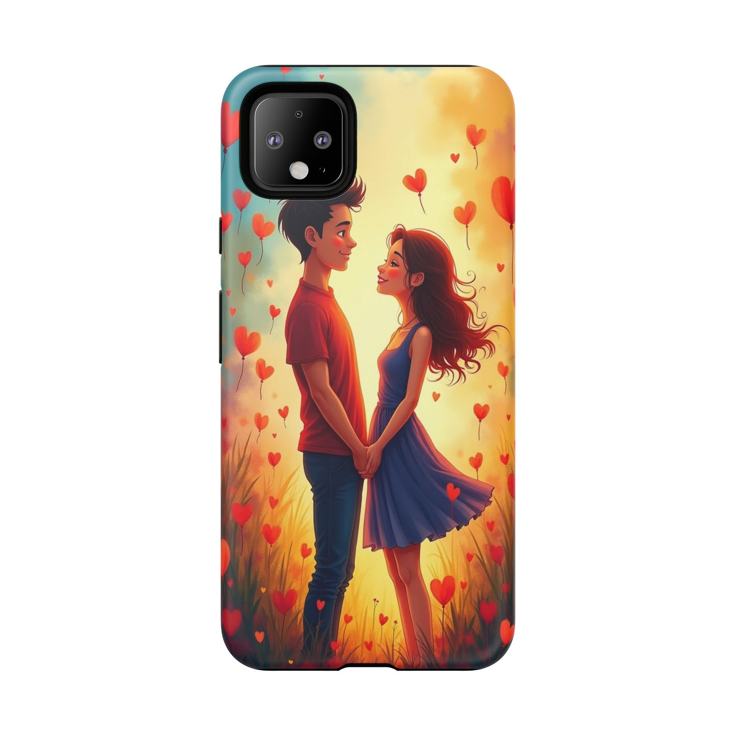Romantic Phone Case with Heart Design for Couples