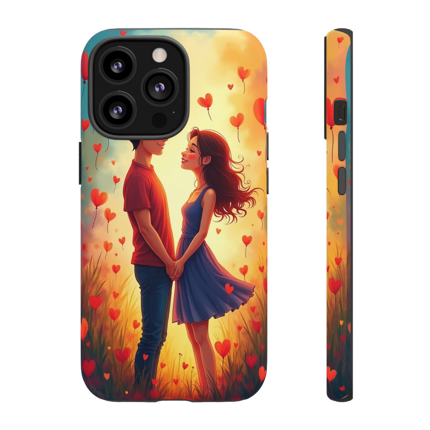 Romantic Phone Case with Heart Design for Couples